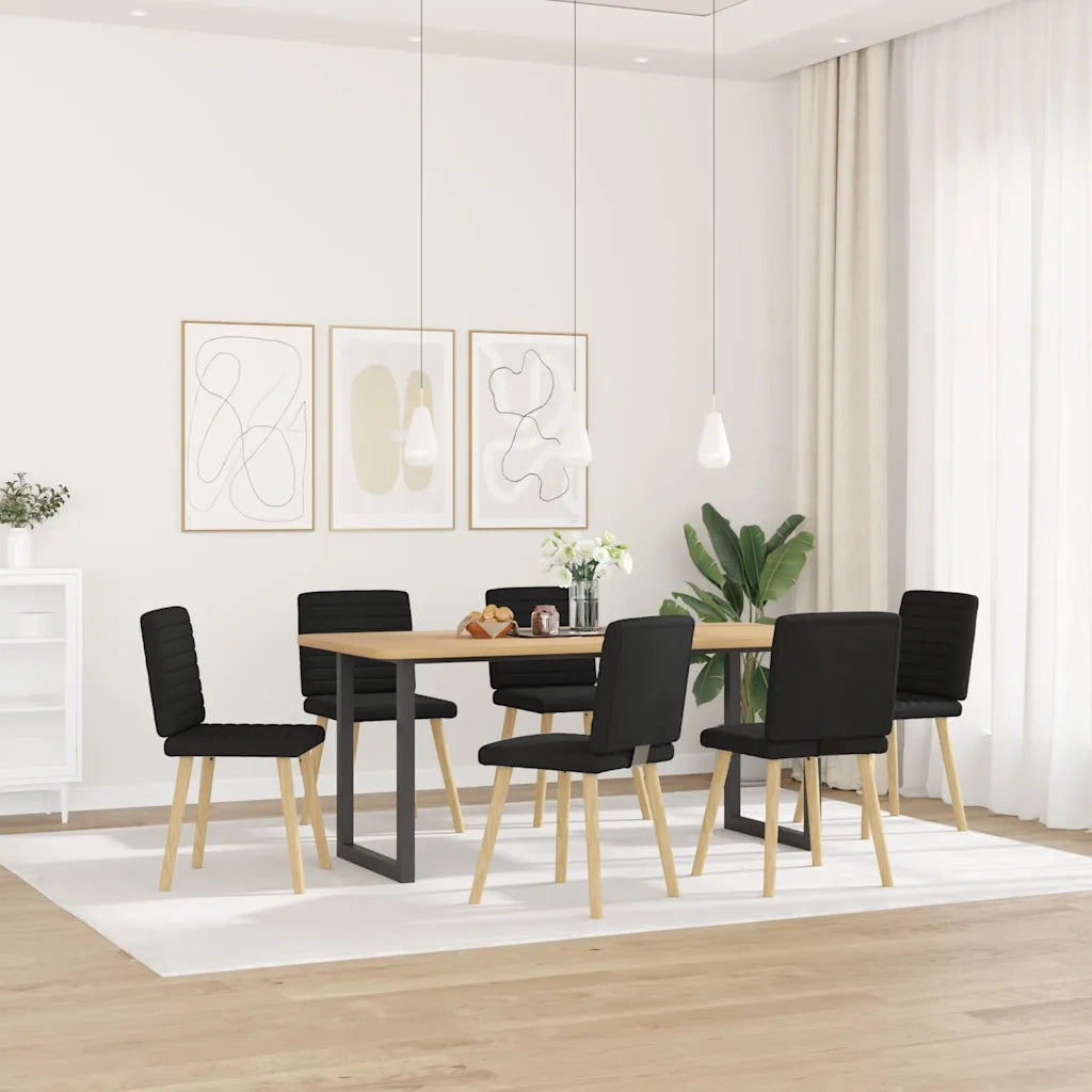Sedie da Pranzo 6 pz | Sedie da cucina Nere in Tessuto