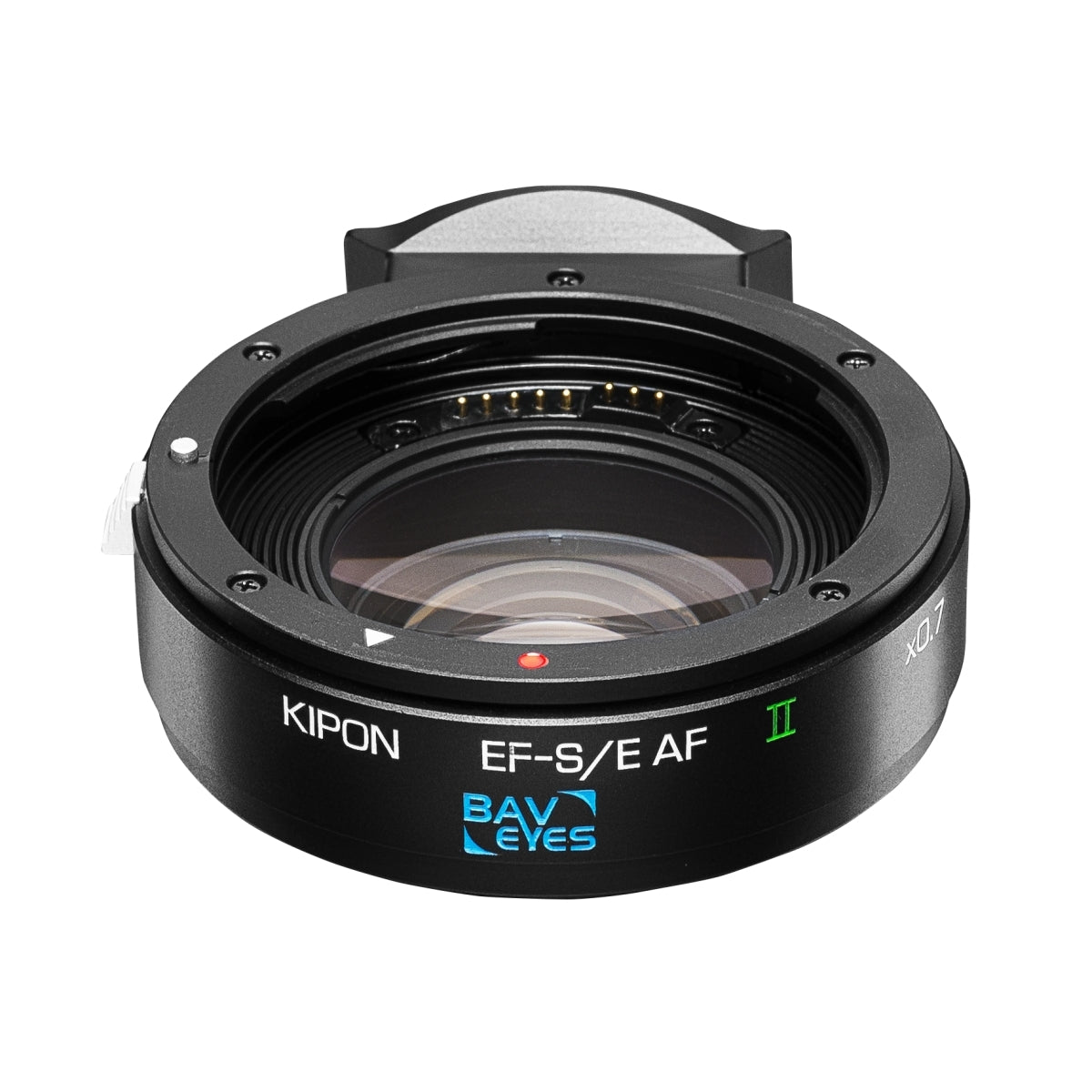 Kipon Adattatore AF Baveyes compatibile con Canon compatibile con EF-Sony E x0,7 con supporto