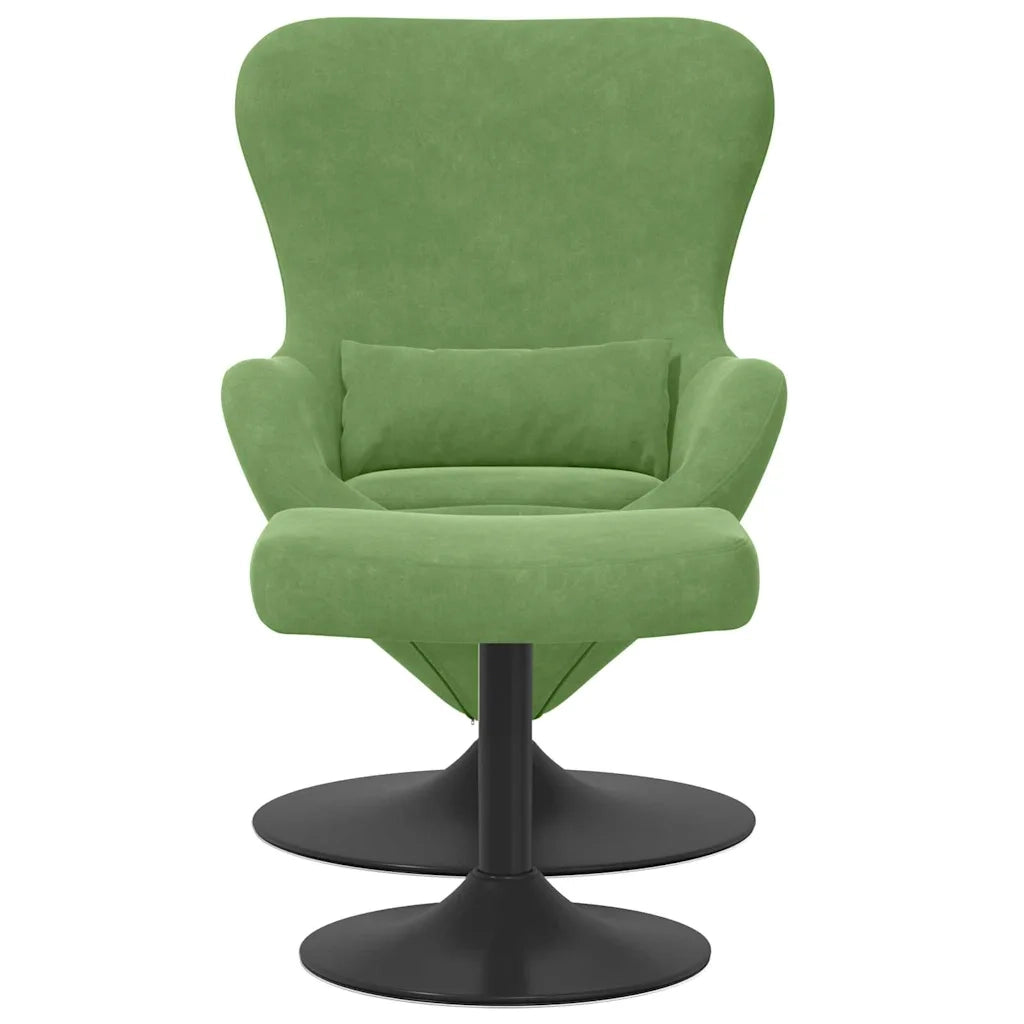 Sedia Egg con Pouf Verde chiaro Velluto 42002747
