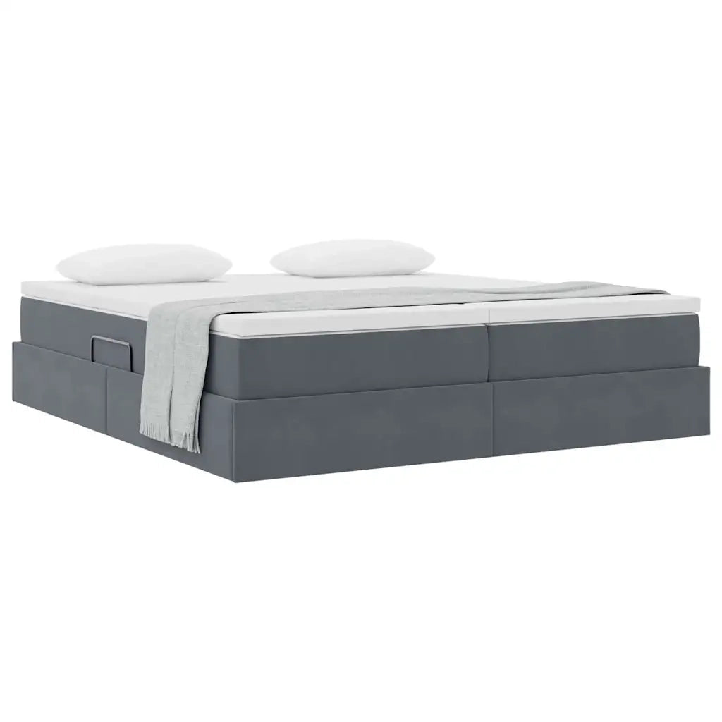Letto con contenitore e materasso Grigio scuro 200 x 200 cm 3370368