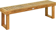 Panchina da Esterno, Panca da Giardino in Legno Senza Schienale, Panchina per Balcone, Ingressp e Cortile, Portata 320 kg, 132 x 34 x 43,5 cm