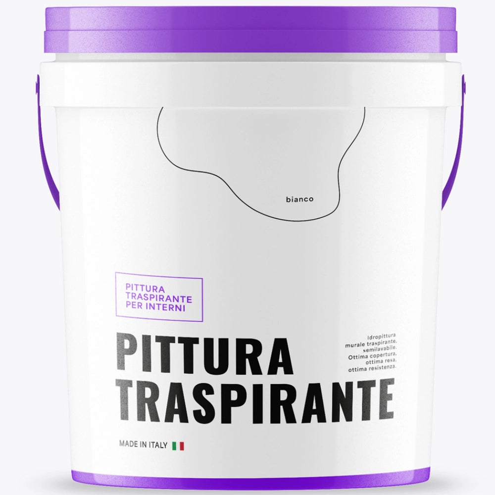 Idropittura traspirante semi lavabile alta copertura opaca finitura bianca *** formato 4 lt, confezione 1