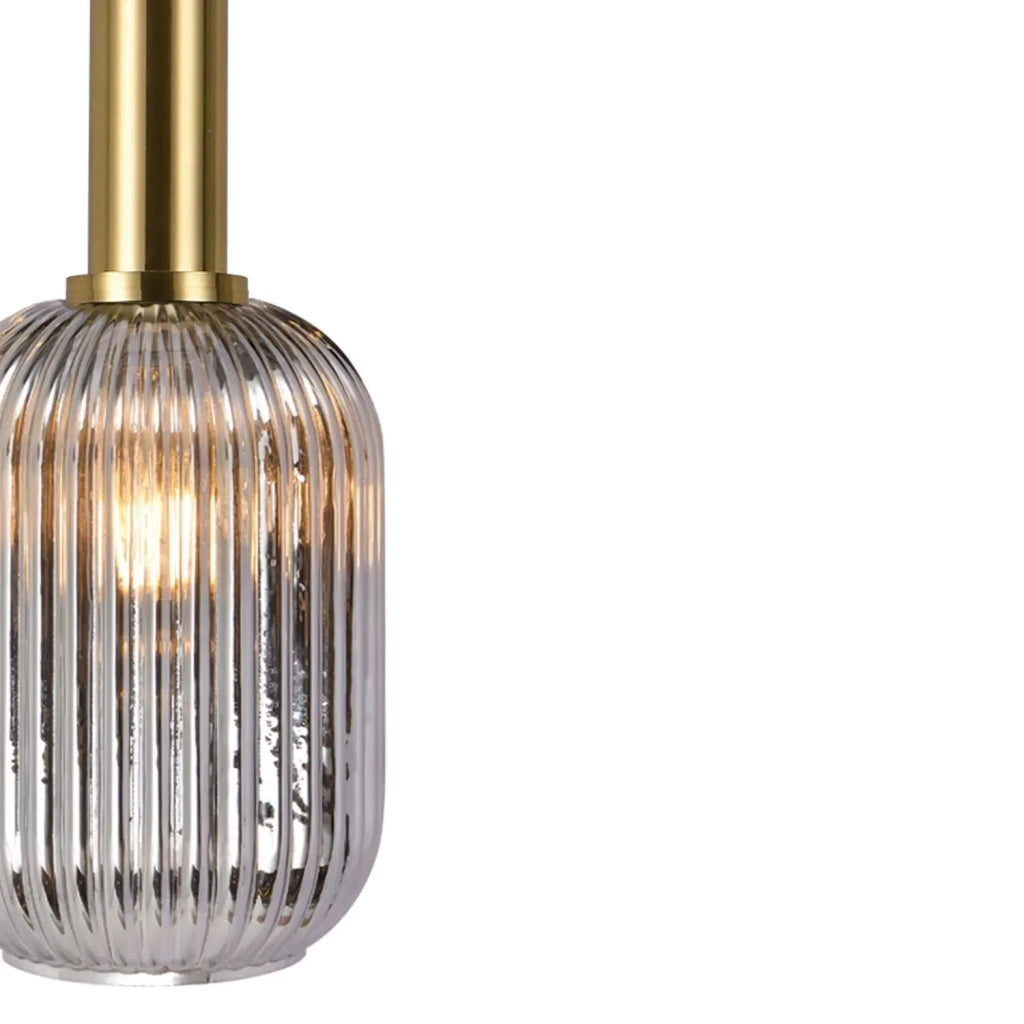LÚZETE - SOSPENSIONE 1 LUCE ABAT-JOUR FUMÉ SPECCHIATO E27 SHELBY