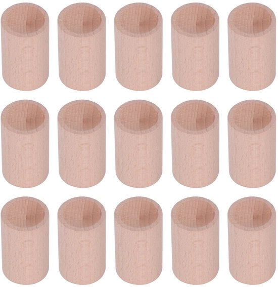 Set di 15 Diffusori in Legno di Betulla per Olio Essenziale in Forma Cilindrica per Auto