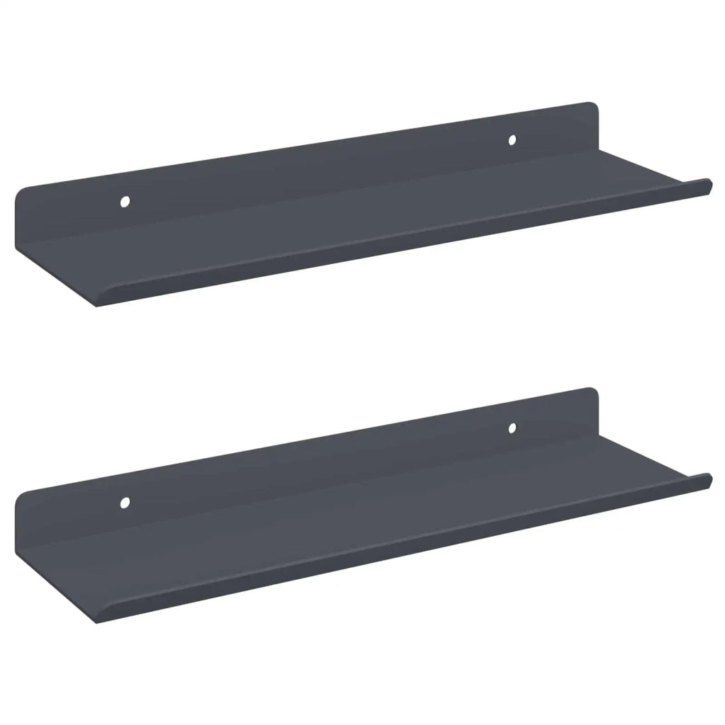 Mensola sospesa 2 pcs Antracite 30 x 9 x 2,5 cm Acciaio