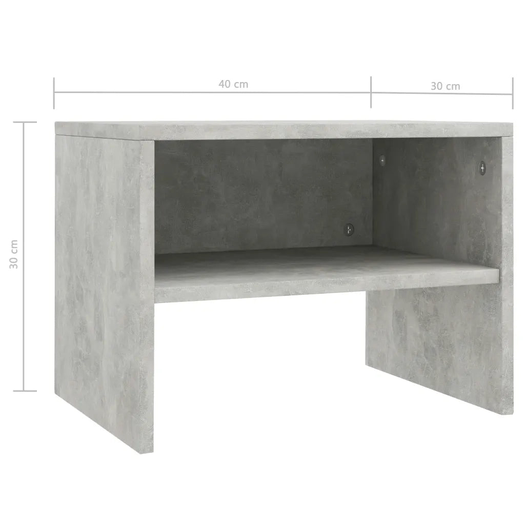 Comodini Grigio Cemento 2 pz 40x30x30 cm in Truciolato cod mxl 30041