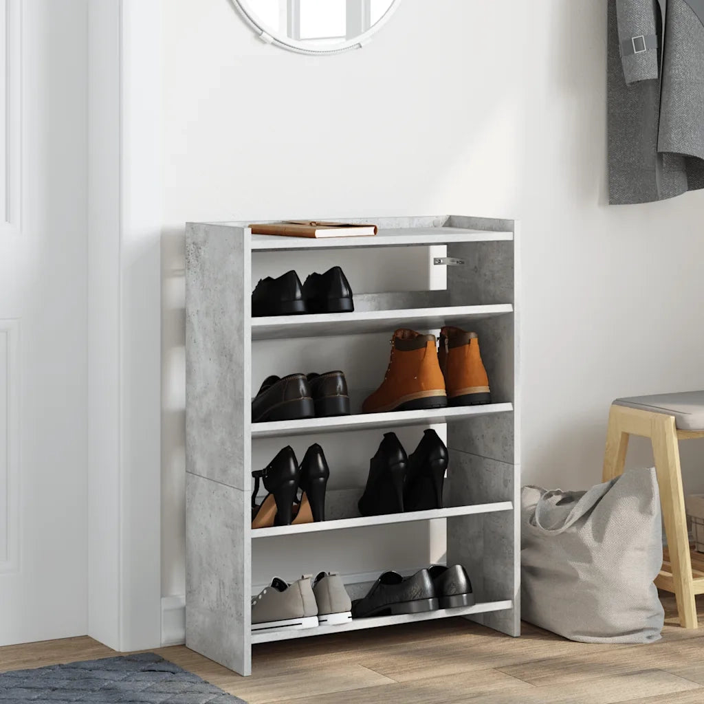 Scarpiera Grigio Cemento 60x25x81 cm in Legno Multistrato 859881