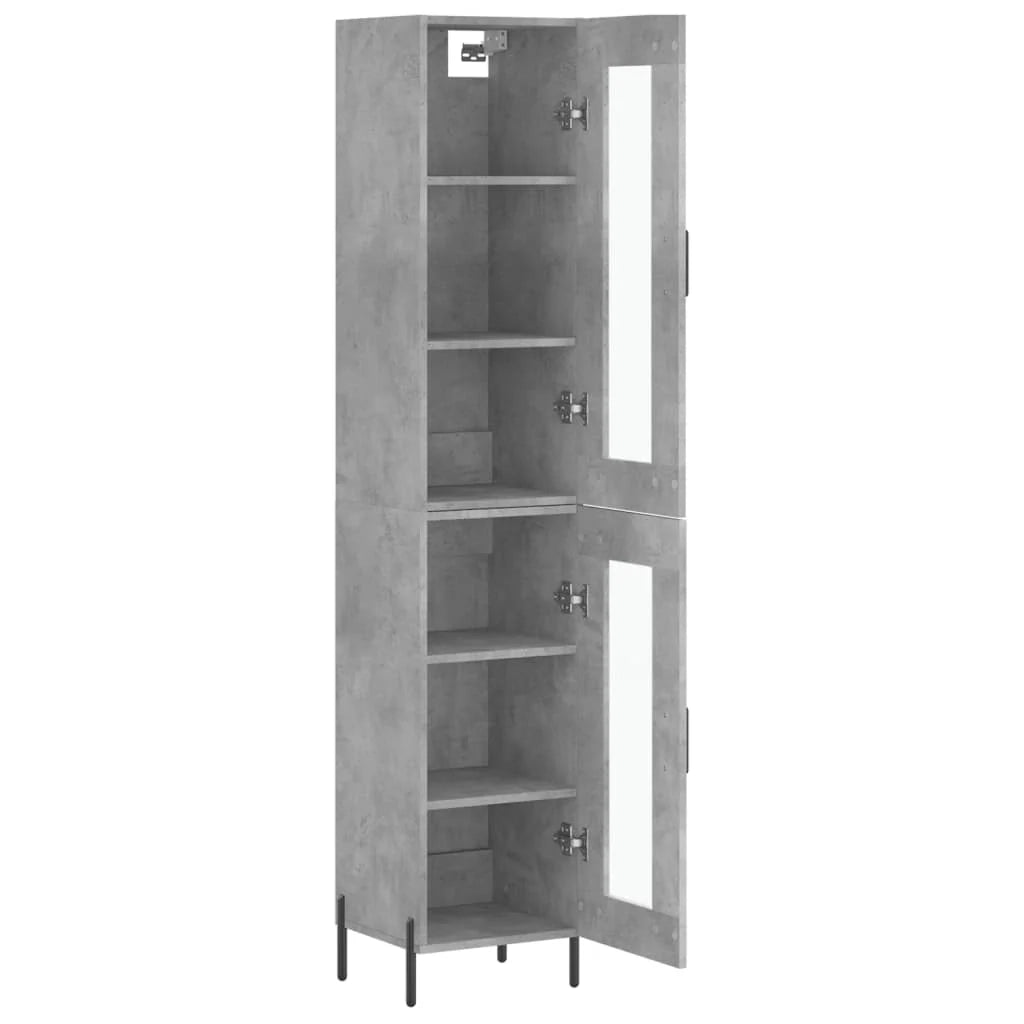 Buffet credenza cassettiera mobiletto mobile contenitore organizer cucina soggiorno salotto alto 34,5 x 34 x 180 cm legno ingegnerizzato grigio 02_0034418