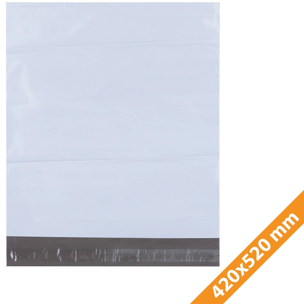 Buste da Spedizione Bianche 420x520 mm 100 Pezzi – Sicurezza e Resistenza | LDPE Forte, Impermeabile
