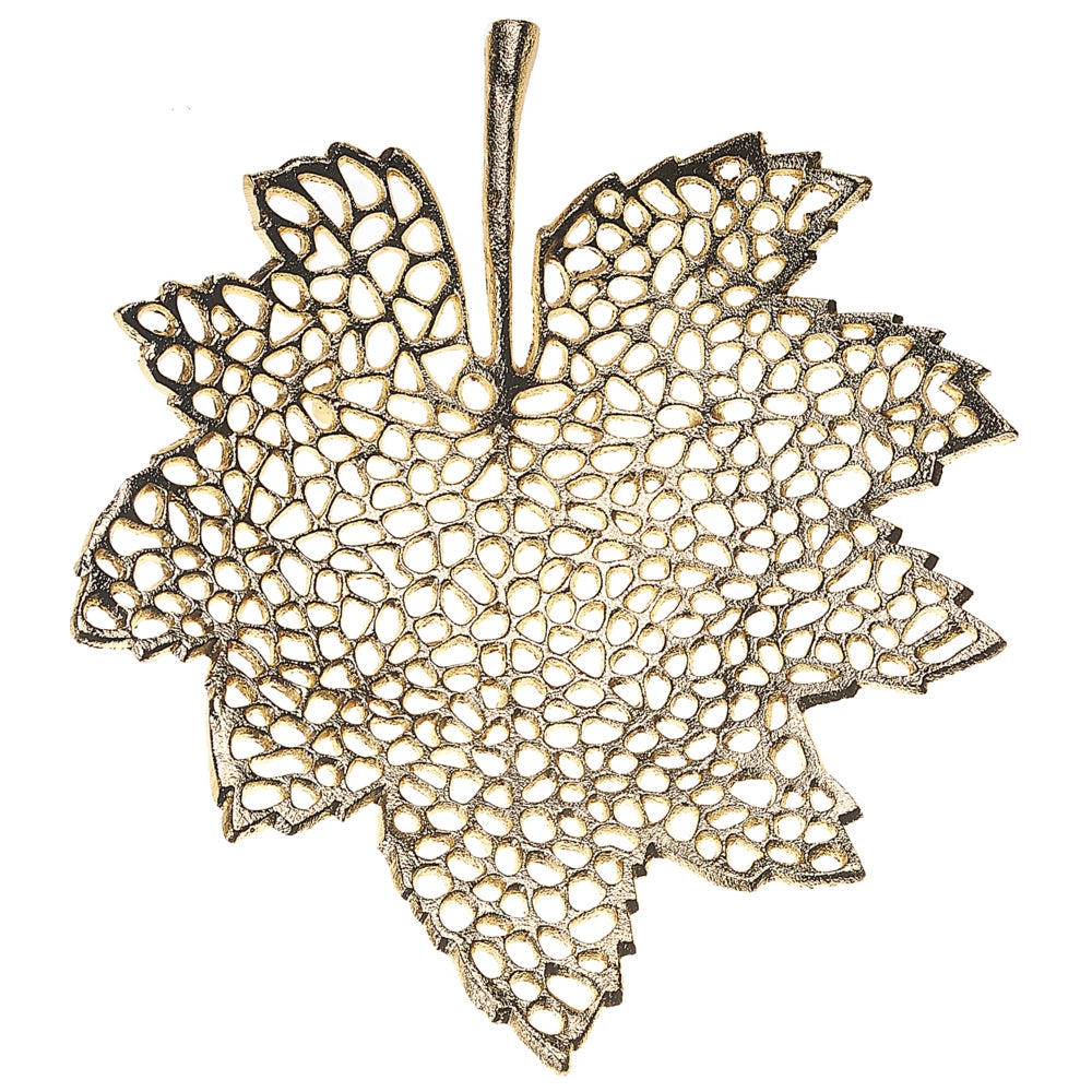Set di 3 vassoi decorativi in alluminio dorato Foglia d'acero Glam Modern Decor Home Accessories