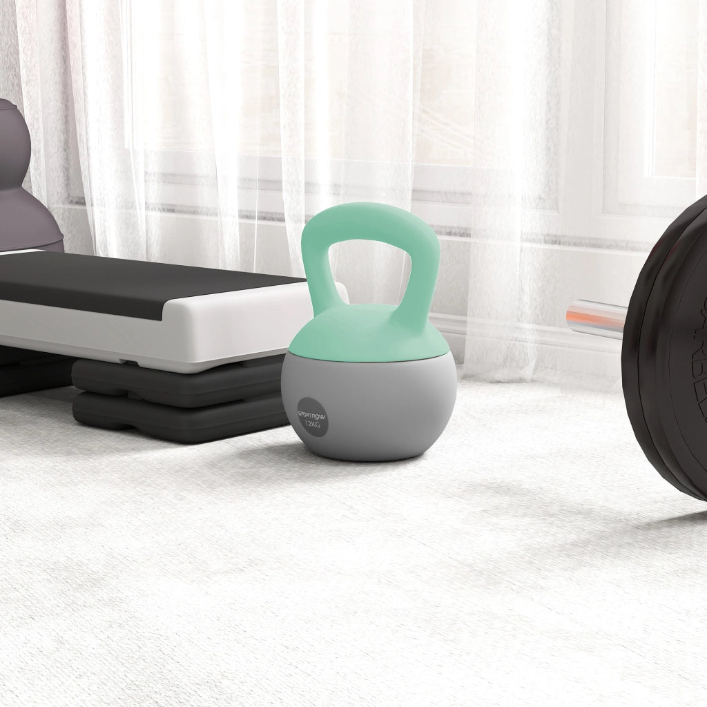 Kettlebell 12 kg Pesa Rusa ¨C Zephmum ¨C Verde Grigio Metallo 21x21x30 cm