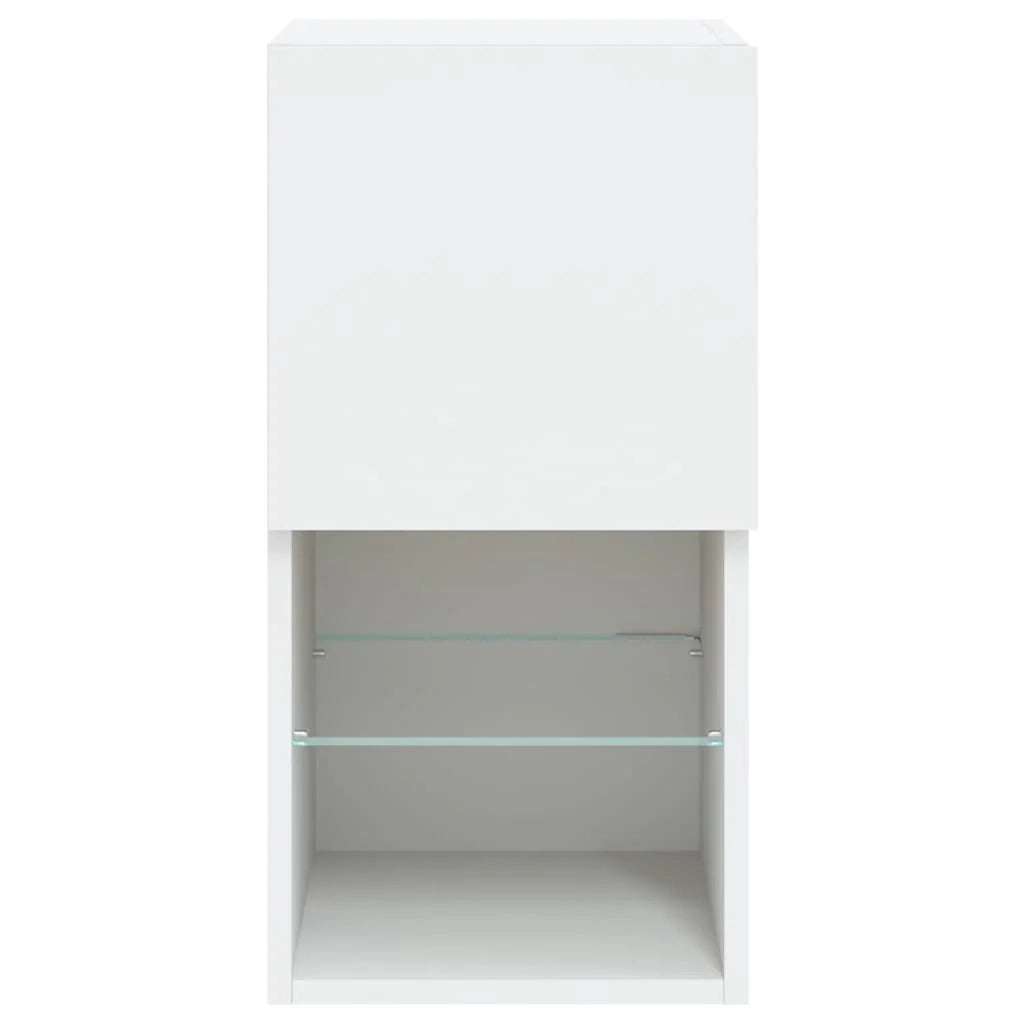 Mobile TV multimediale mensola TV credenza mobile TV per sala da pranzo soggiorno camera da letto con luci LED 2 pezzi 30,5 x 30 x 60 cm bianco 02_0028834
