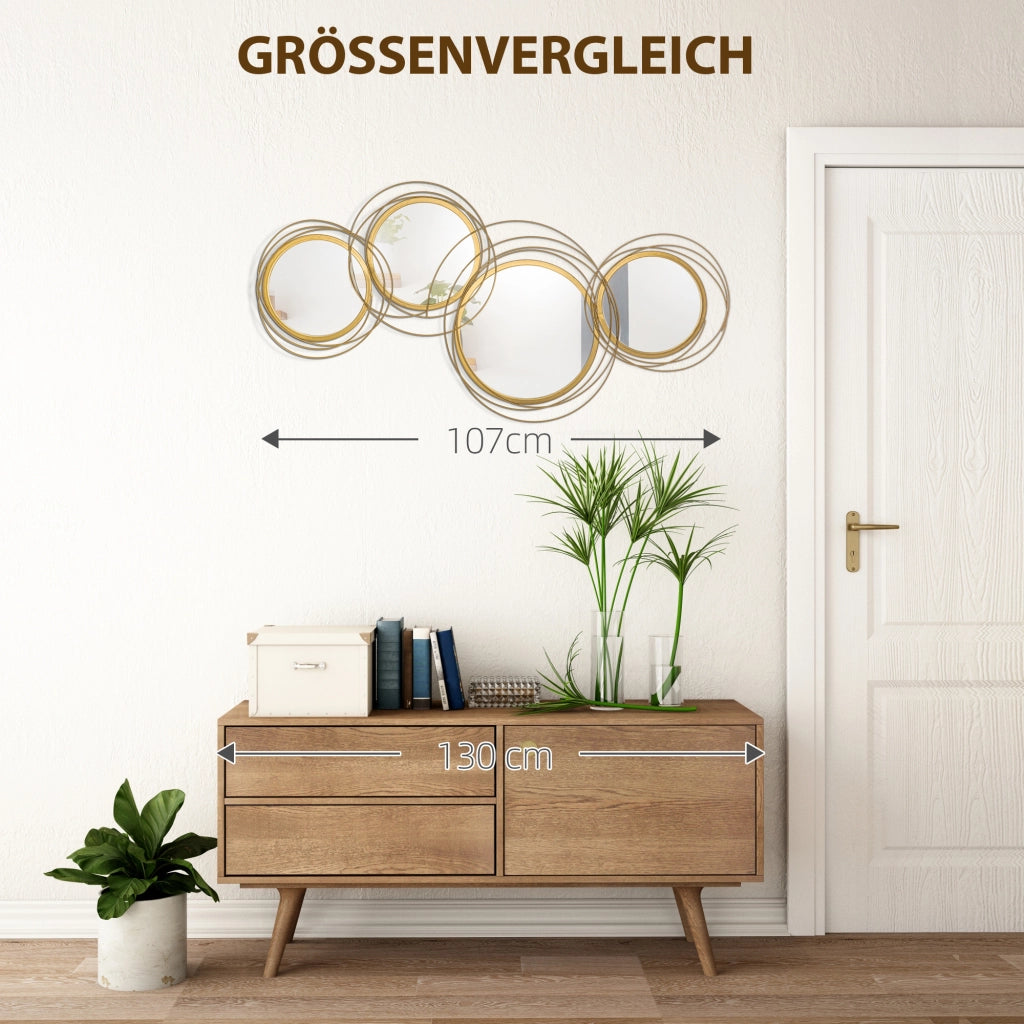 Set di specchi rotondi per parete ¨C zephmum ¨C 4 pezzi, 107x56 cm
