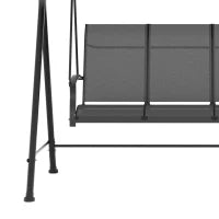 Dondolo da Giardino 3 Posti con Tettuccio Parasole Regolabile, 195x118x170 cm, Grigio Scuro