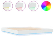 Letto matrimoniale | Letto per adulti | Giroletto con Luci LED Bianco 200x200 cm