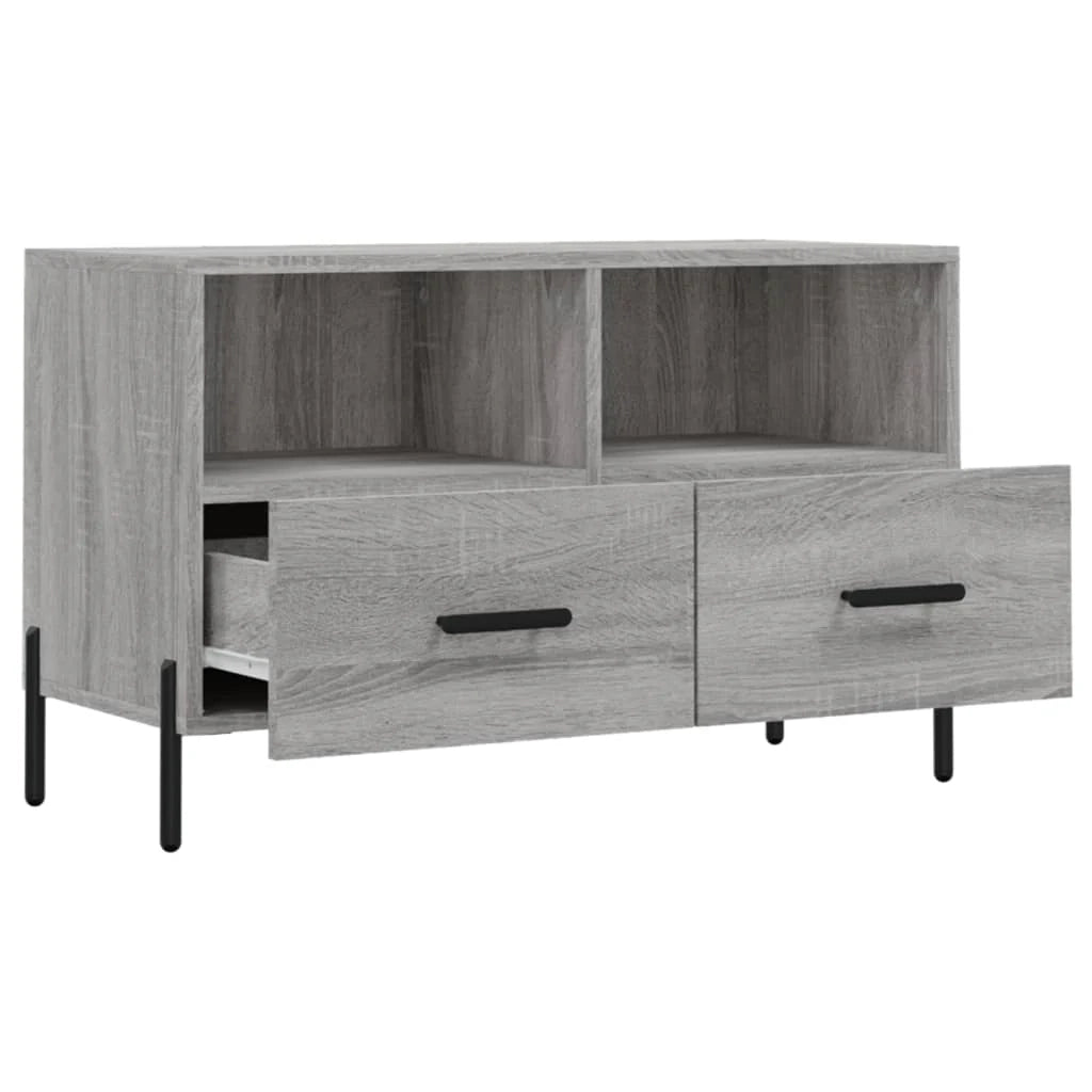 Mobile TV multimediale mensola TV credenza TV sala da pranzo soggiorno camera da letto Sonoma 80 x 36 x 50 cm legno ingegnerizzato grigio 02_0028469