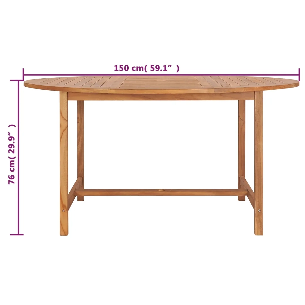 Tavolo da Giardino | Tavolino da esterno 150x76 cm in Massello di Teak