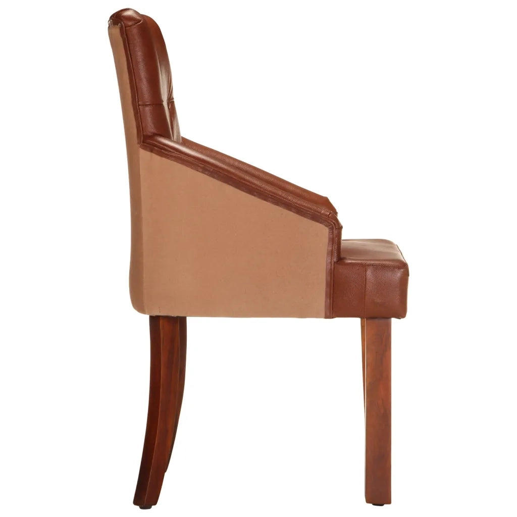 Sedie da Pranzo 2 pz Marroni in Vera Pelle di Capra cod mxl 8707