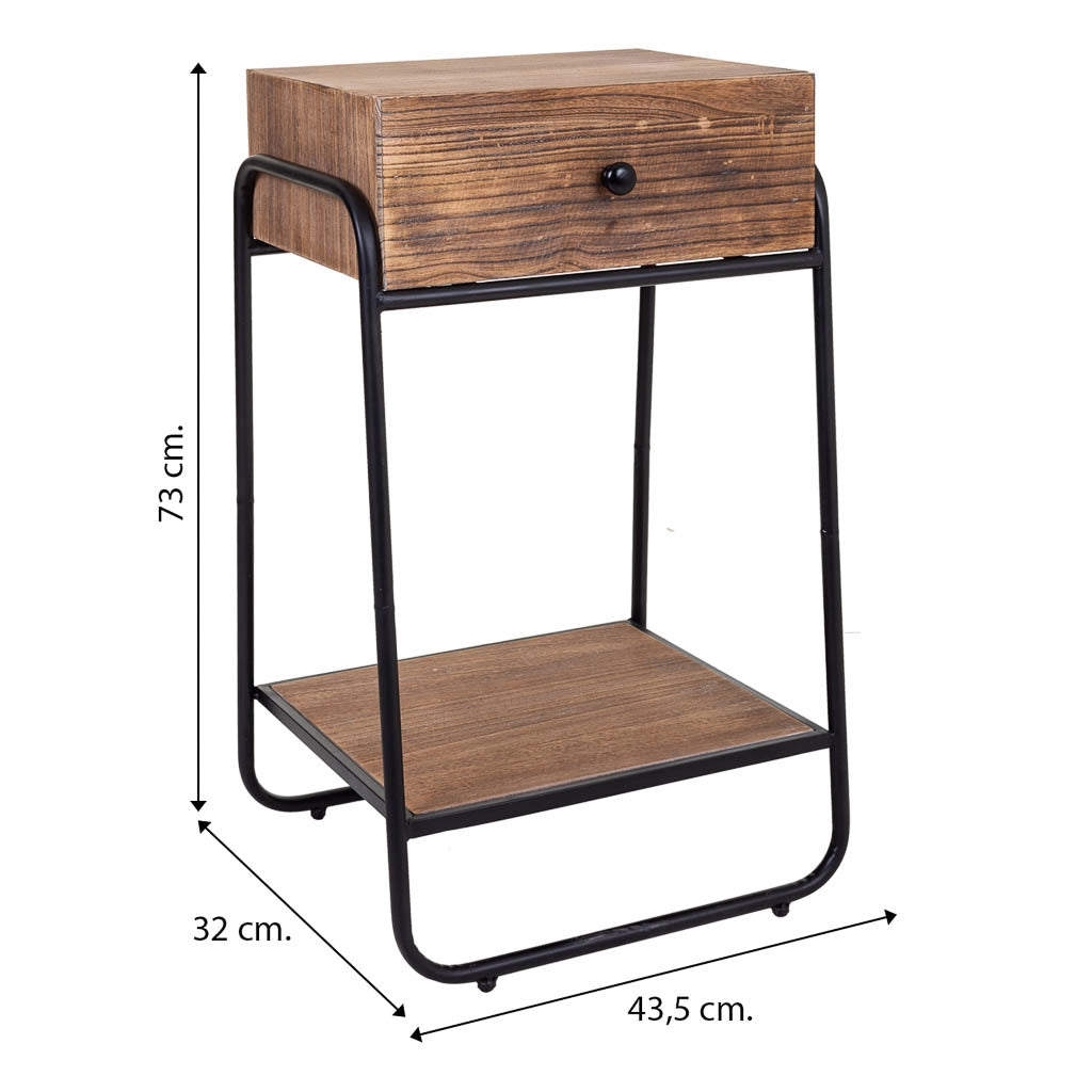 Tavolino in legno marrone 43,5x32x73h