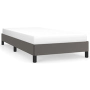 Letto singolo | Letto per adulti | Giroletto Grigio 90x190 cm in Similpelle