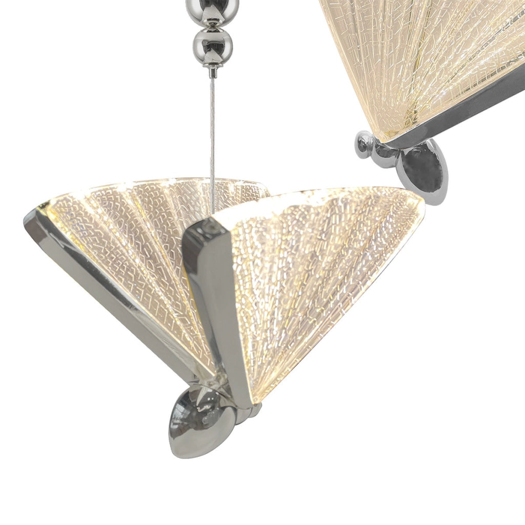 Lampadario rotondo Mariposa cromo LED CCT 24W Light Prestige