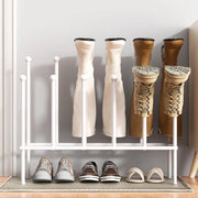 Scaffale per scarpe in metallo - bianco - per 6 pair
