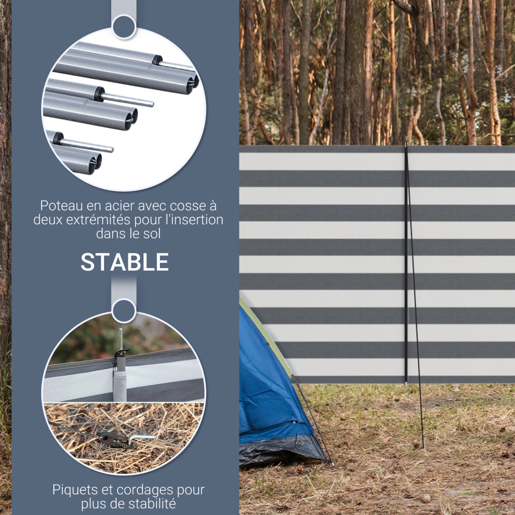 Paravento da giardino pieghevole ¨C zephmum ¨C grigio 540x150 cm