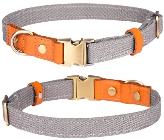 Cinturino per cane adattabile - Nylon/Cinturino per animali domestici - Chiusura in acciaio inossidabile - Leggero e soffice - Respira - Adatto per gola 31-50 cm - Cinturino per cane