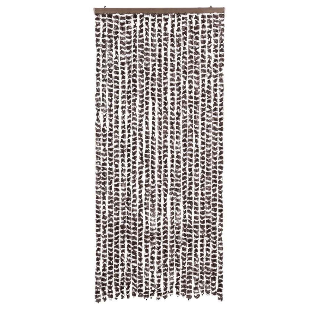 Tenda Antimosche Marrone e Bianca 90x200 cm in Ciniglia CFW4634065