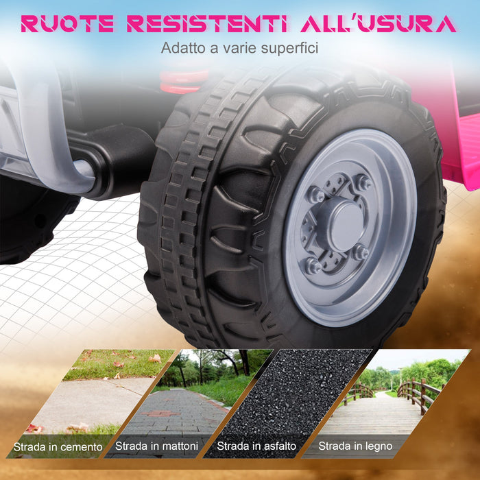 Quad Elettrico per Bambini licenza ufficiale HONDA con Luci LED Clacson e Pedale Rosa