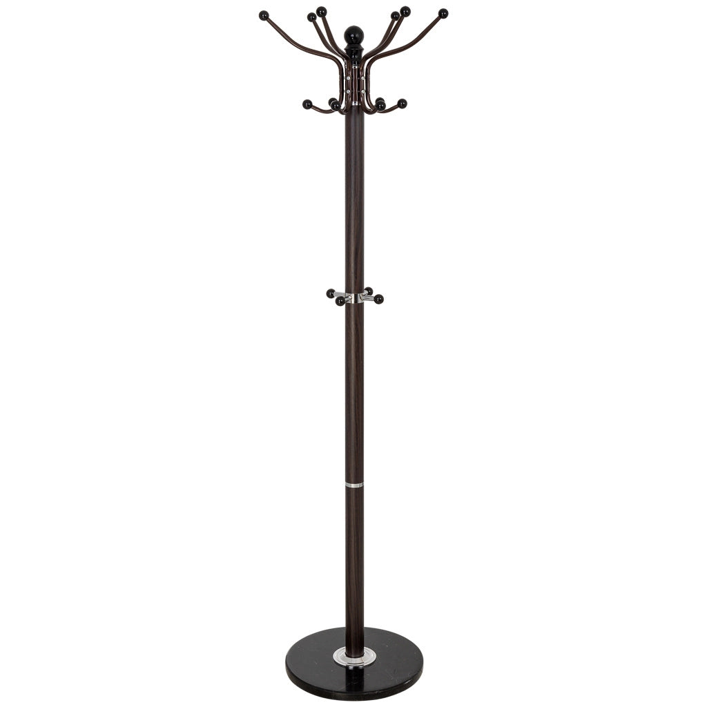 Perchero de metal marron con paraguero y 6 ganchos D36x173h cm