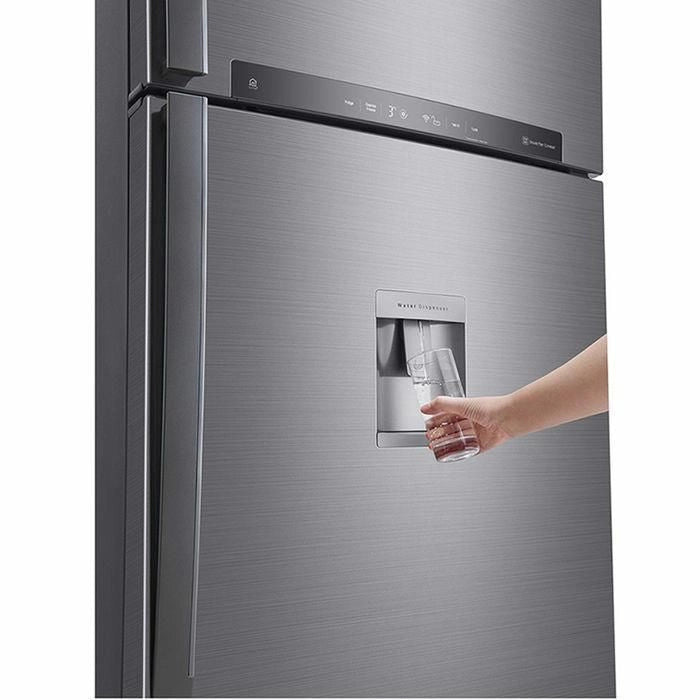 LG GTF916PZPED Frigorifero doppia porta maxi, Classe E, 592L, Wi-Fi, Dispenser acqua, Inox