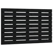 Testiera | Testata da Parete Nera 106x3x36 cm in Legno Massello di Pino
