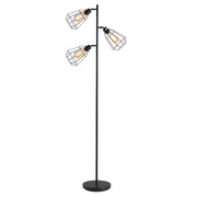 Lampada da terra a tre luci ¨C zephmum ¨C gabbia metallica nera