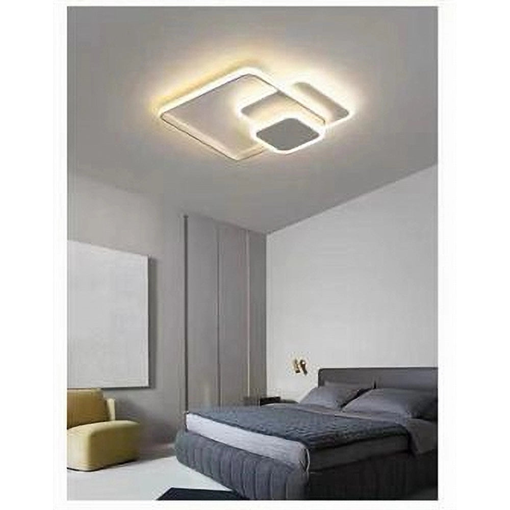 Trade Shop - Plafoniera Luce Fredda Led Quadrata 50w Lampadario Soffitto Bianco Moderno 50064 -