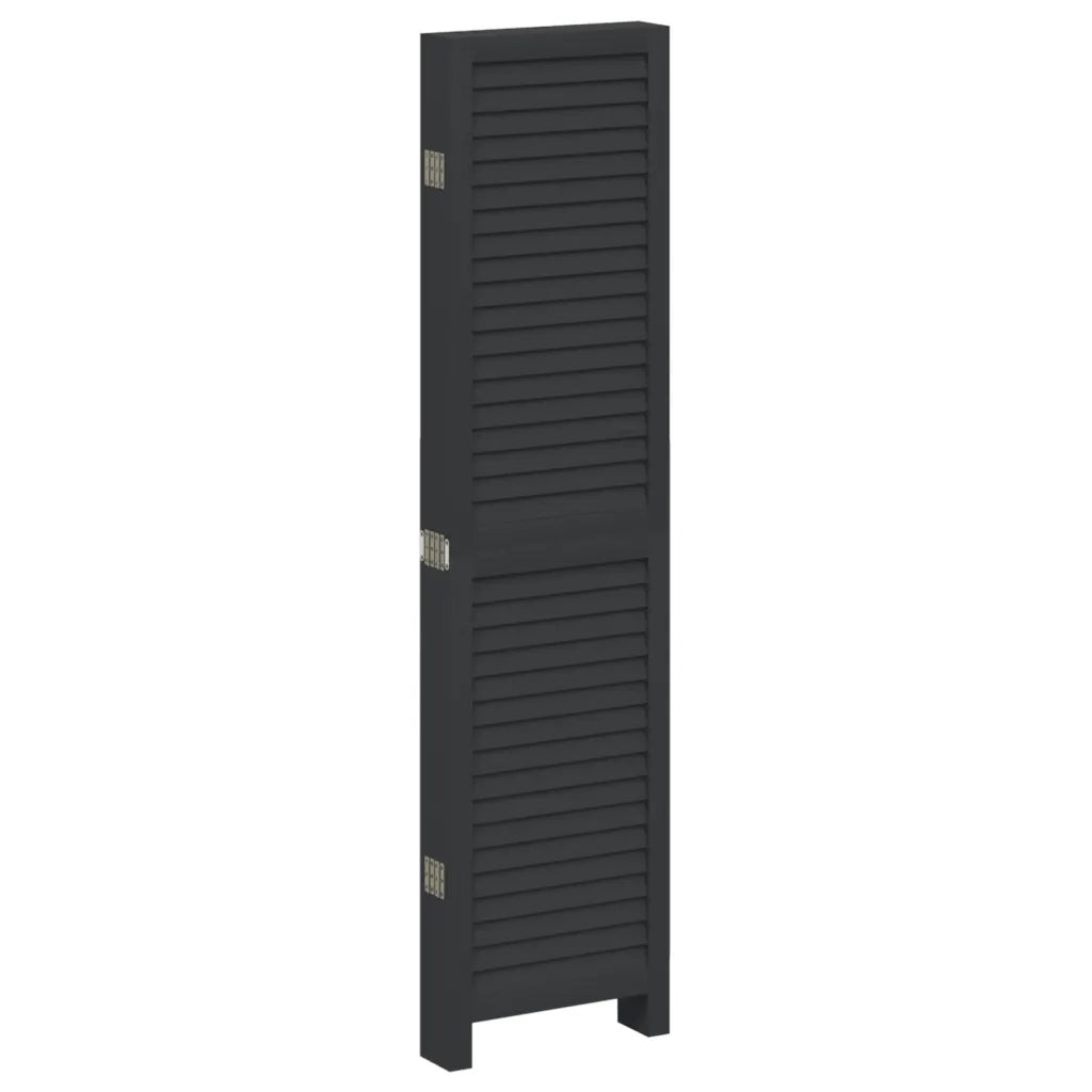 Divisorio Ambienti | Divider per stanze | Paravento 6 Pannelli Nero Legno Massello di Paulownia