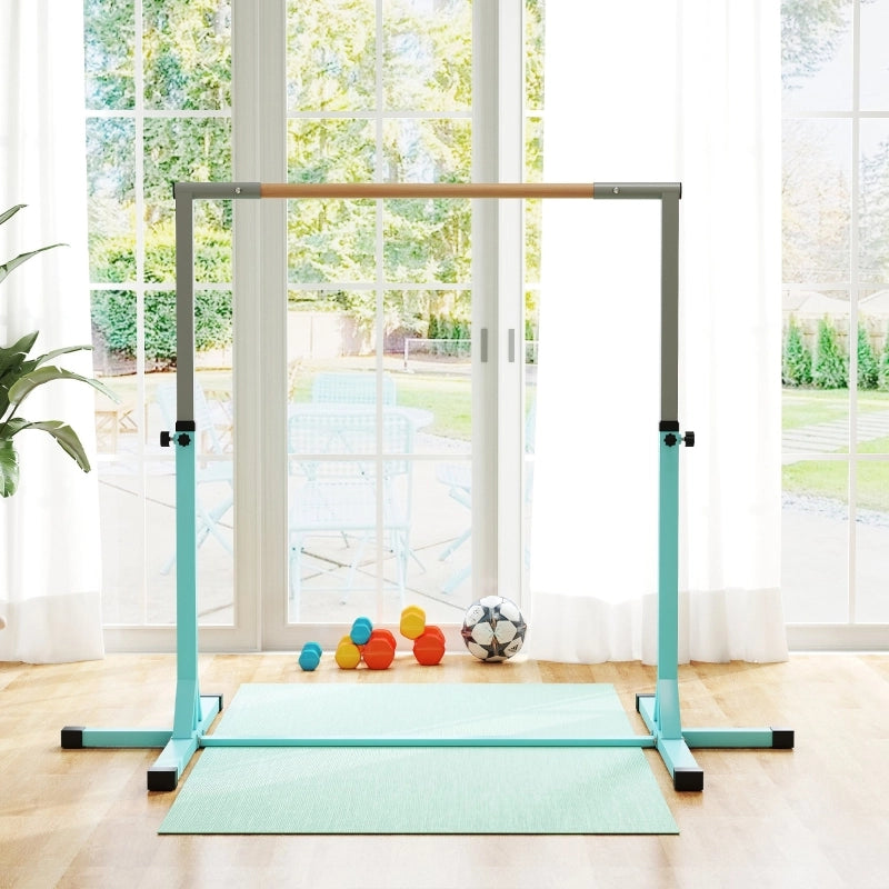 SBARRA Ginnastica regolabile 92-150 cm in acciaio e faggio color ciano