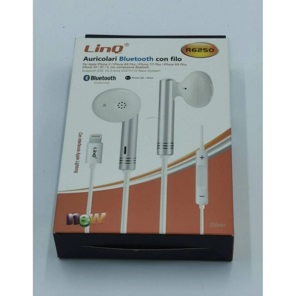 Trade Shop - Auricolari Stereo Musica Cuffie Bluetooth Con Filo R6250 Lightning 8 Pin Iphone -