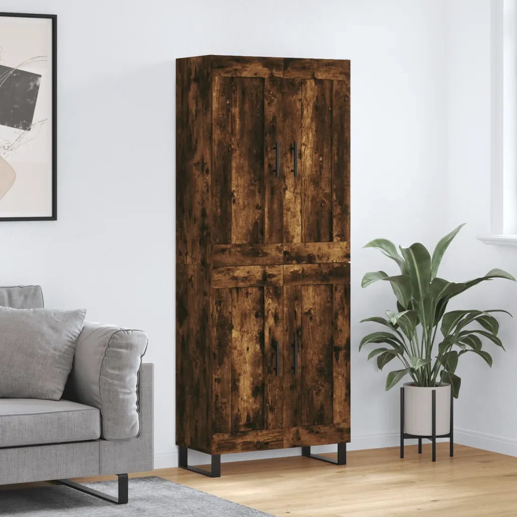 vidaXL Credenza Rovere Fumo  69,5x34x180 cm in Legno Multistrato