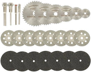 Set di lame circolari miniature adatto per accessori Dremel, dischi abrasivi, dischi di rifacimento e strumenti metallici rotanti (set da 32 pezzi)