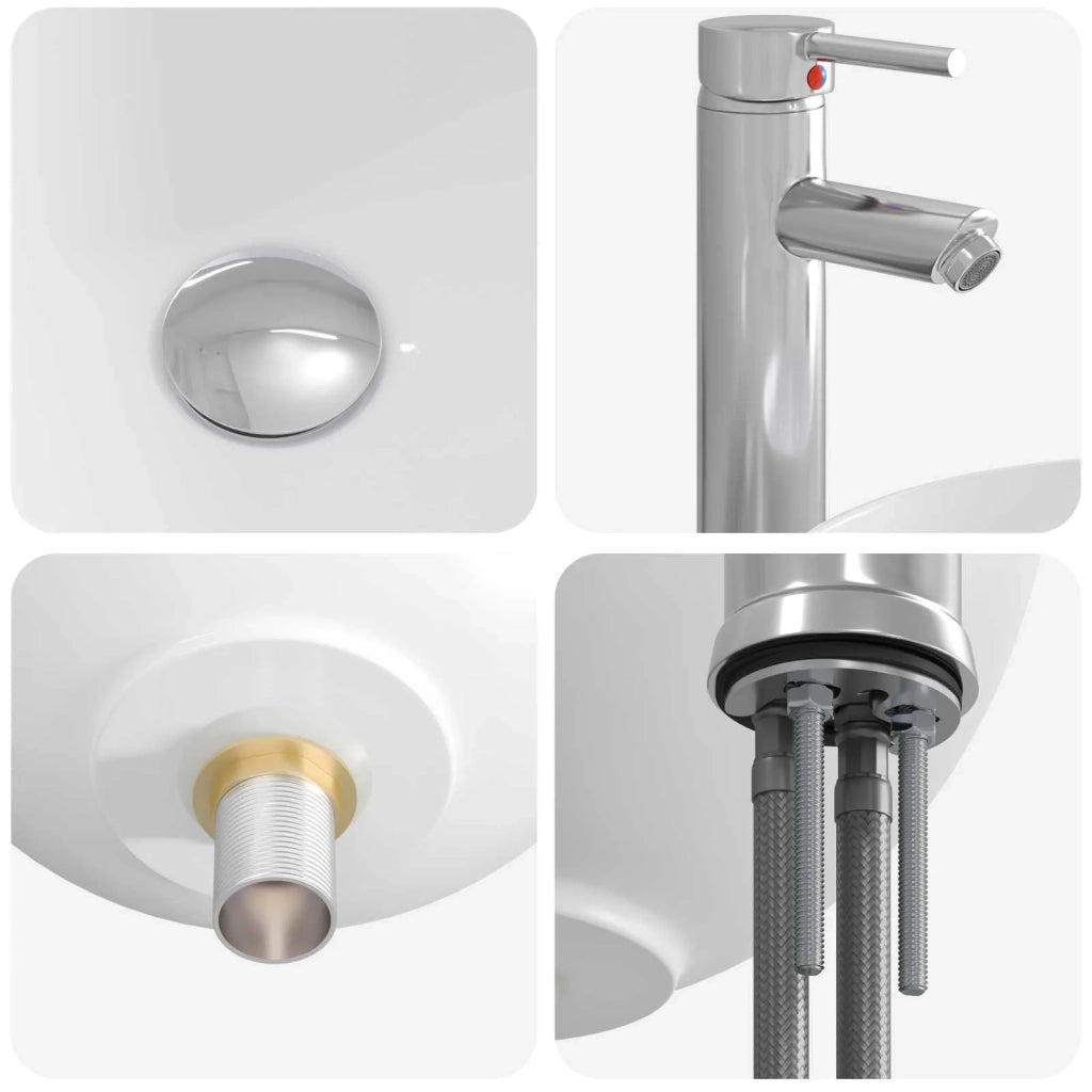 Lavabo da bagno Cromato 32 x 32 x 13 cm Metallo CFW5238450