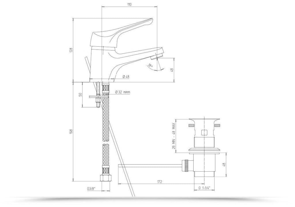 Coppia di miscelatori Paini serie Pilot Lavabo e bidet rubinetto piletta fissaggi