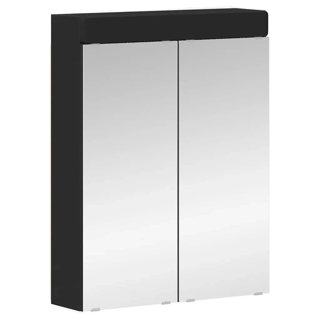 Mobiletto per specchio da bagno TULUM Nero 60 x 16,5 x 78 cm 880362