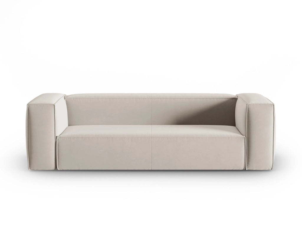 Cosmopolitan Design - Divano "Mackay" 4 posti in velluto ecru 