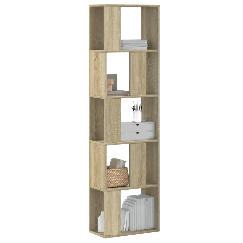vidaXL Libreria 5 Ripiani Rovere Sonoma 45x23,5x162,5cm Multistrato