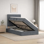 Letto con contenitore e materasso Grigio Scuro 120 x 200 cm 3459742