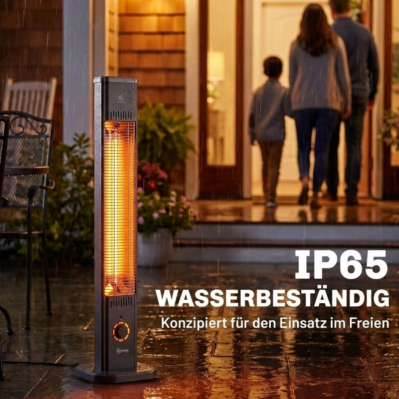 Stufa a infrarossi 2000 W in carbonio; da pavimento con telecomando; 8 livelli; timer; nero