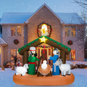 Decoration Noel, Presepe di Natale Natività, gonfiabile, 172 x 76 x 180 cm, con 7 luci LED lucide, soffiatore incorporato, decorazione natalizia per esterni e interni per giardino, cortile