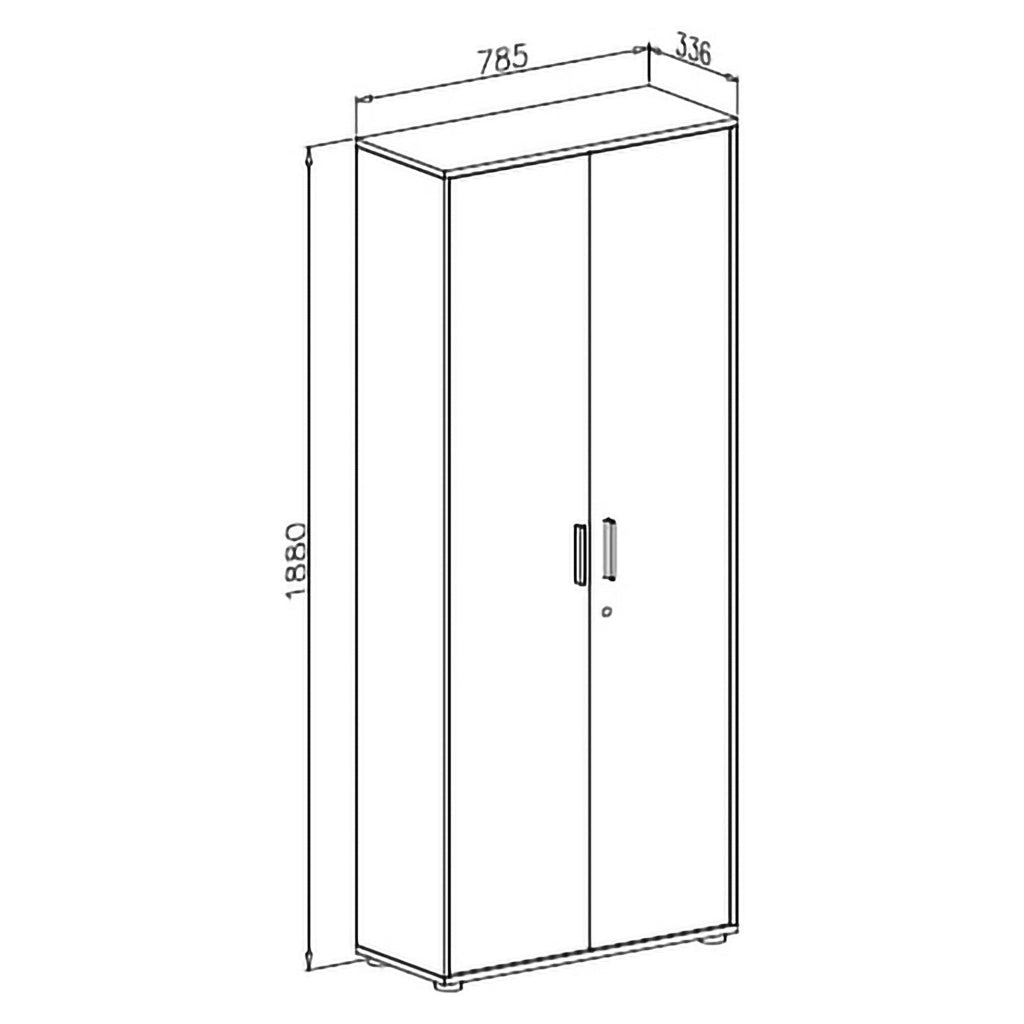 Saponara, Armadio Multiuso 2 Ante 4 Ripiani, 79x188h cm Beige
