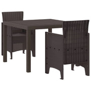 Set da Pranzo per Giardino 3 pcs Marrone Polipropilene 3378677